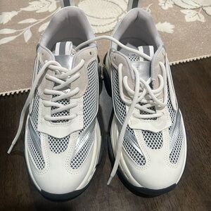 Steve Madden White and Gray Athletic Shoes